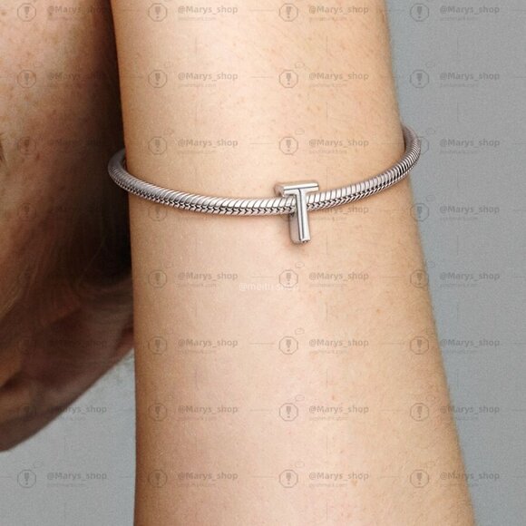 Pandora Letter T Alphabet Charm - Picture 2 of 2